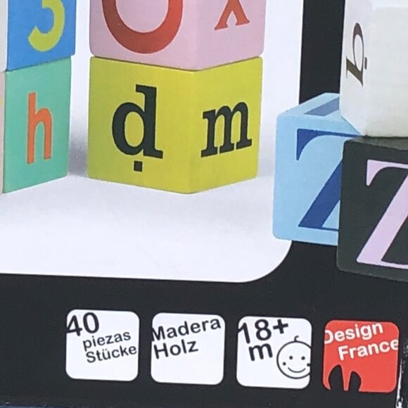 Janod Wooden Kubix 40 Letters & Numbers Blocks - Picture 9 of 10